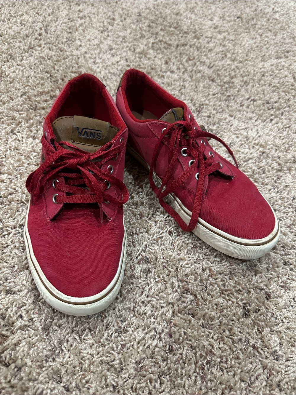 Vans Men's Low-Top Canvas Sneakers - Red size 8.5